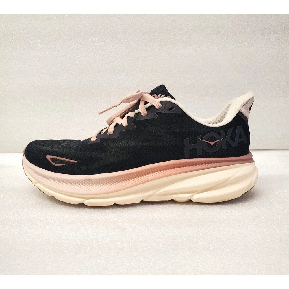 HOKA Clifton 9 Women's 7 B Obsidian Quartzite Running Shoes 1127896-ONQ black